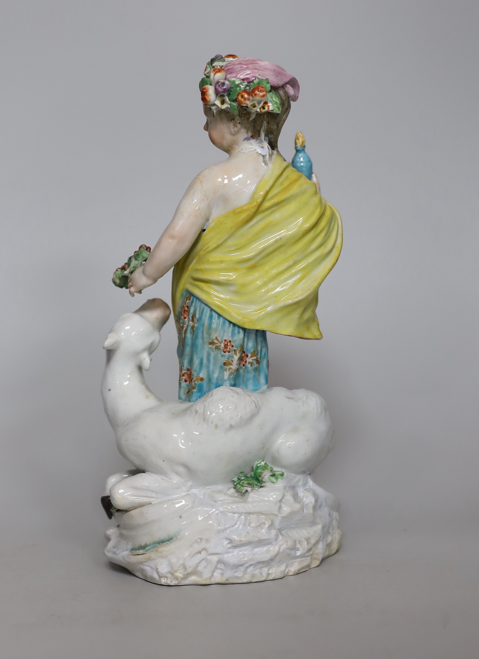 An 18th century Derby figure of Asia, 25cm